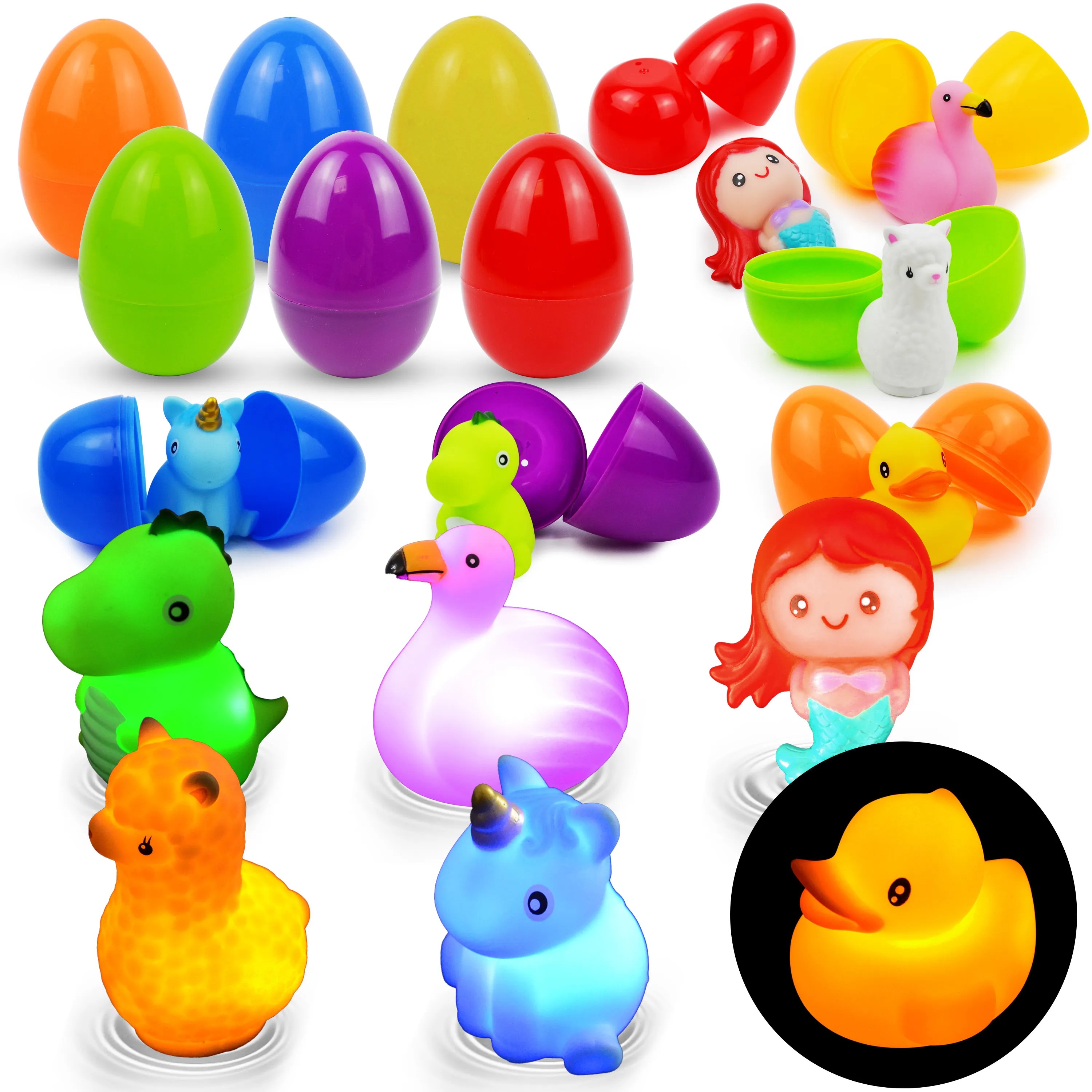 6 Pieces Prefilled Easter Eggs With Lightup Floating Bath Toysjoyin