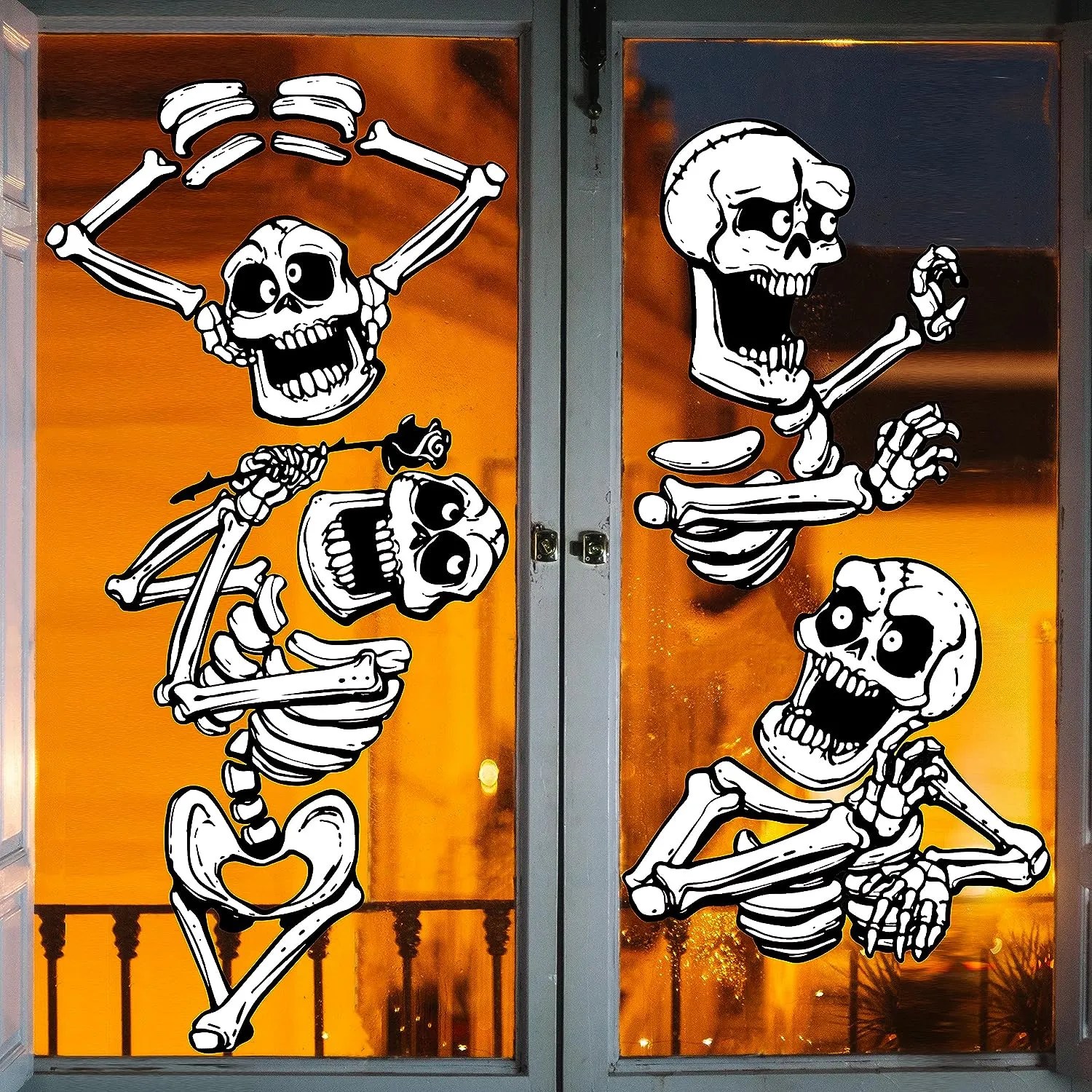 JOYIN Halloween Skeleton Window Clings Decorations for Windows Glass W