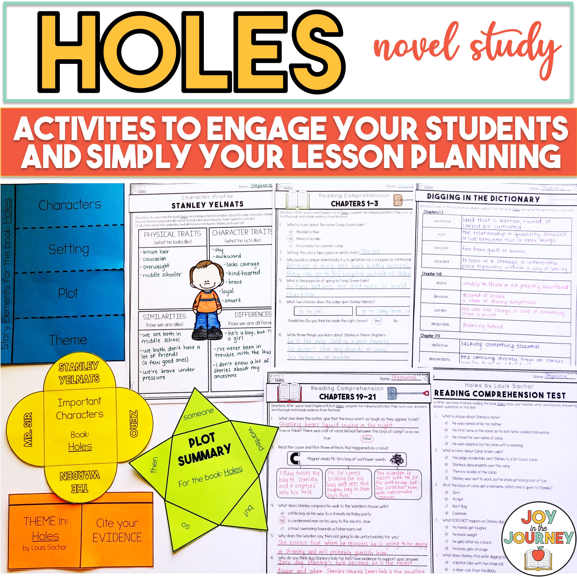 Holes Novel Study Joy in the Journey
