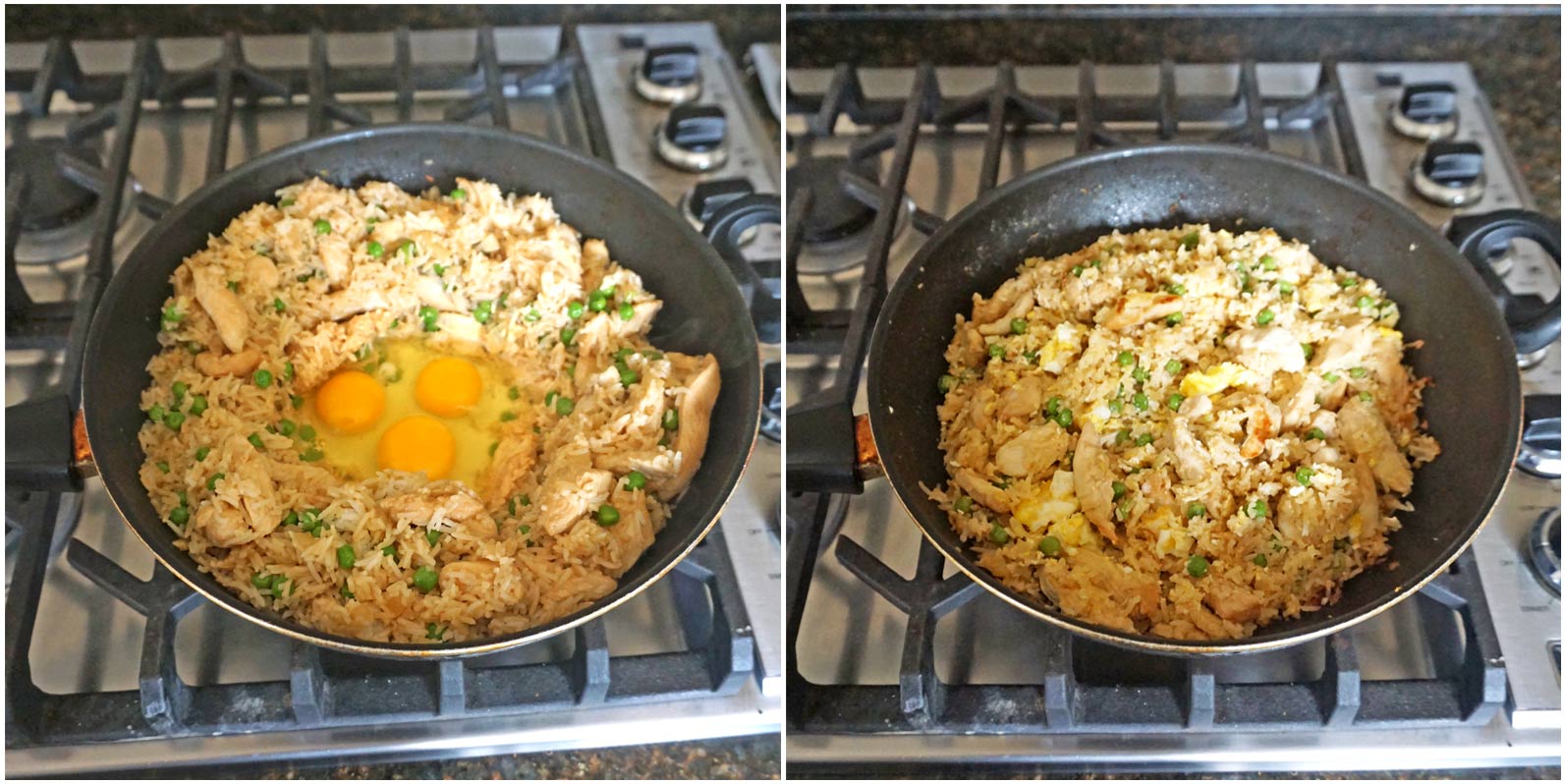 Easy Chicken Fried Rice process steps Joy Love Food