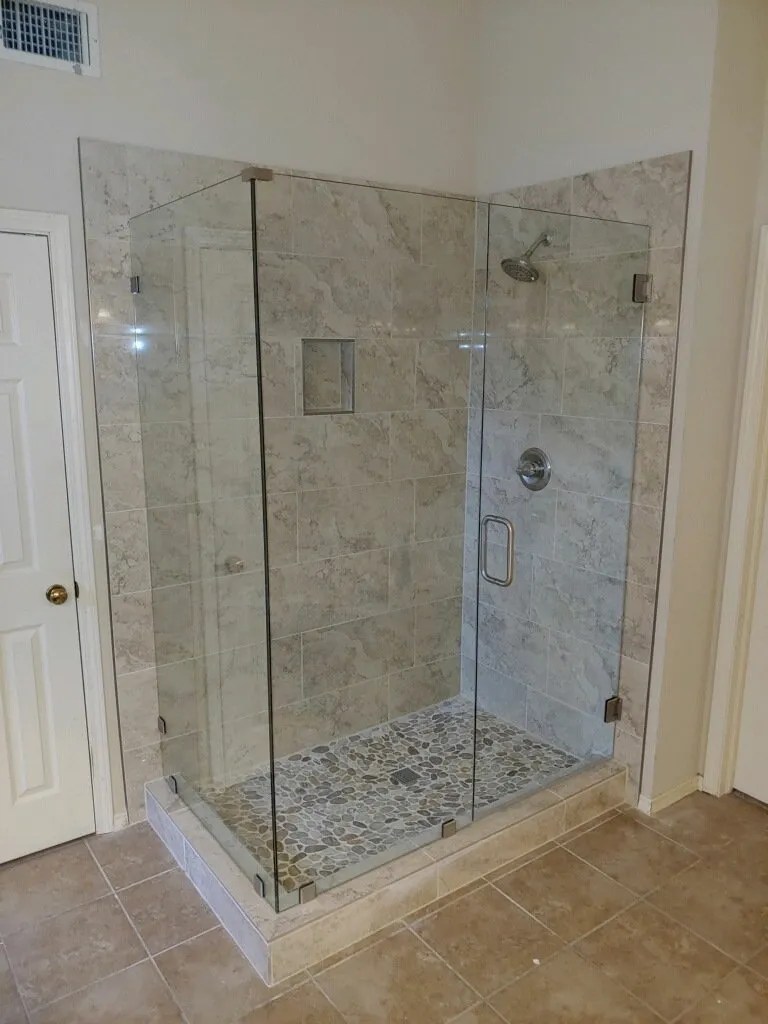 FRAMELESS SHOWER GLASS INSTALL TULSA, OK JOY MARBLE & TILE