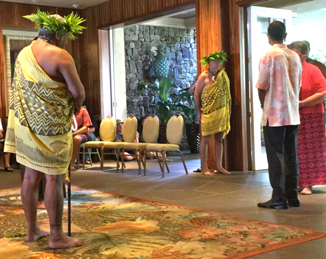 What do Hawaiians do when they want to enter a celebration of the rich