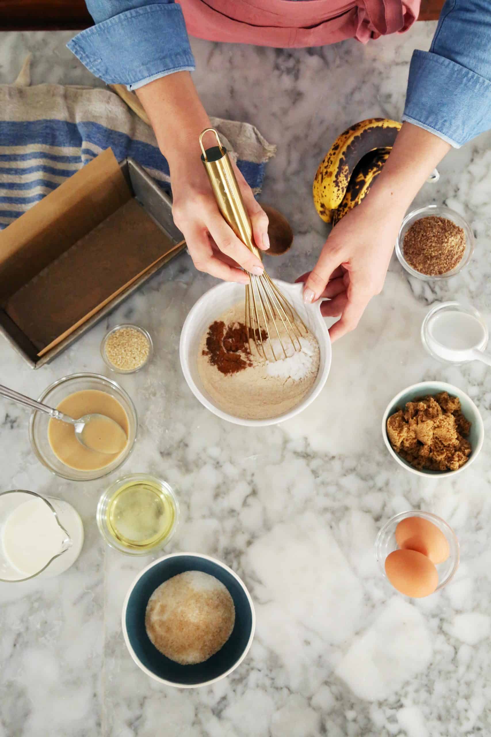 Tahini Flax Seed Banana Bread Joy the Baker