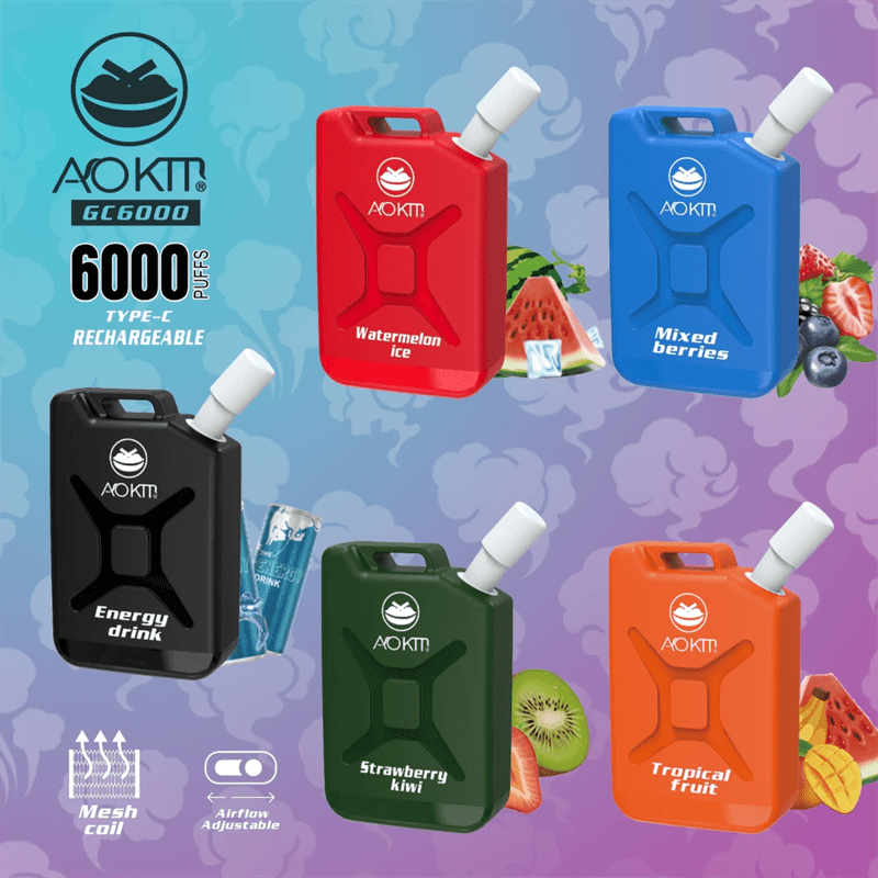 Original Aokit GC6000 puffs gasoline can design disposable vape device