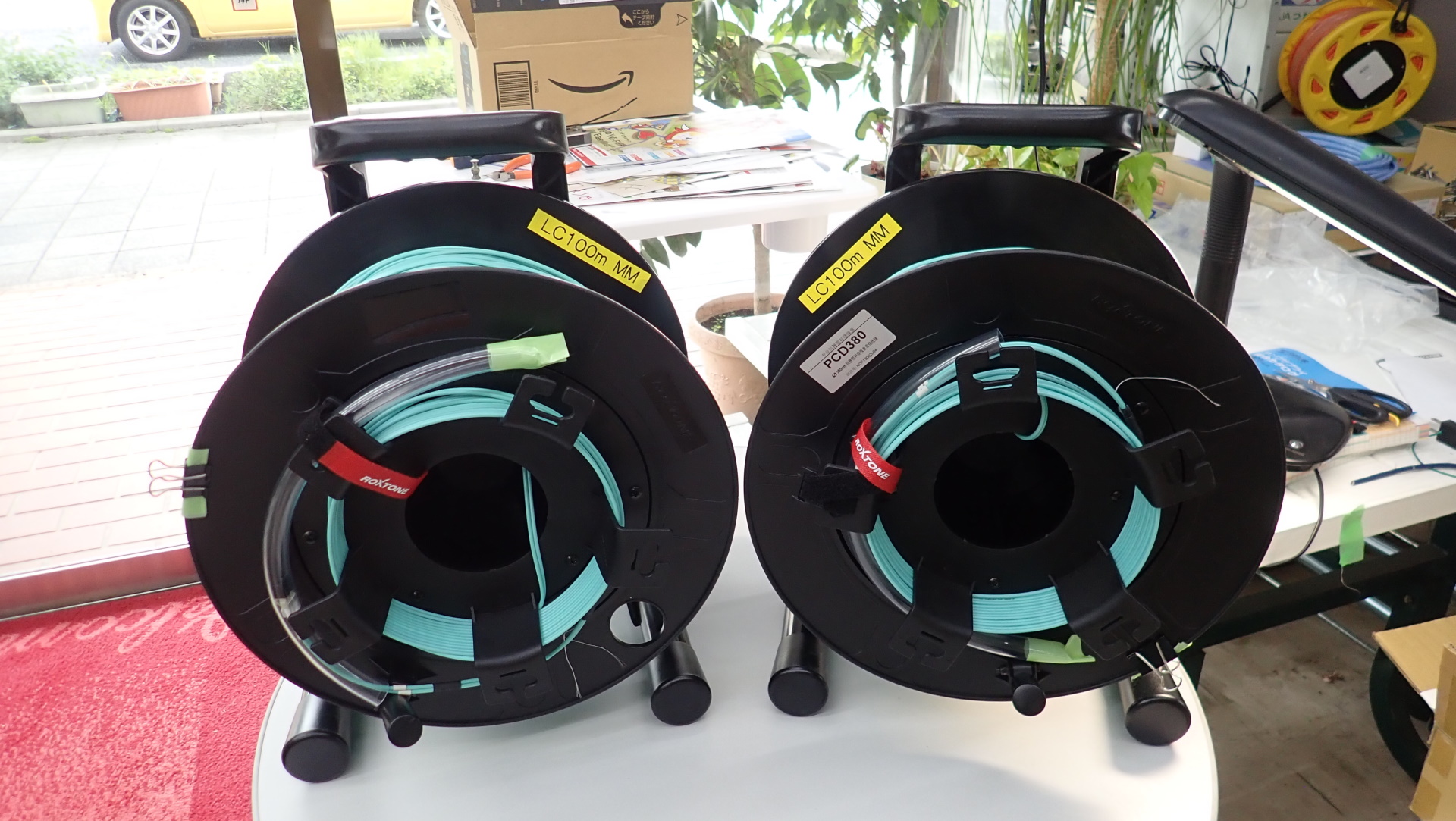 光ファイバーのコードリール.. LANPRO Bloguru