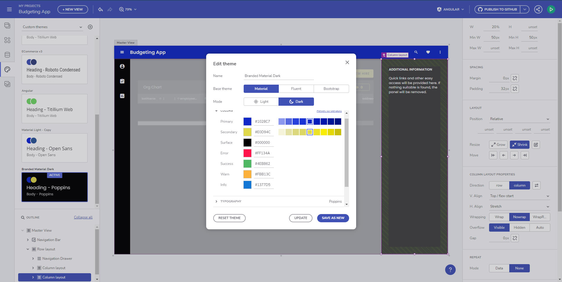 Ignite UI テーマのカスタマイズ Angular Ignite UI for Angular