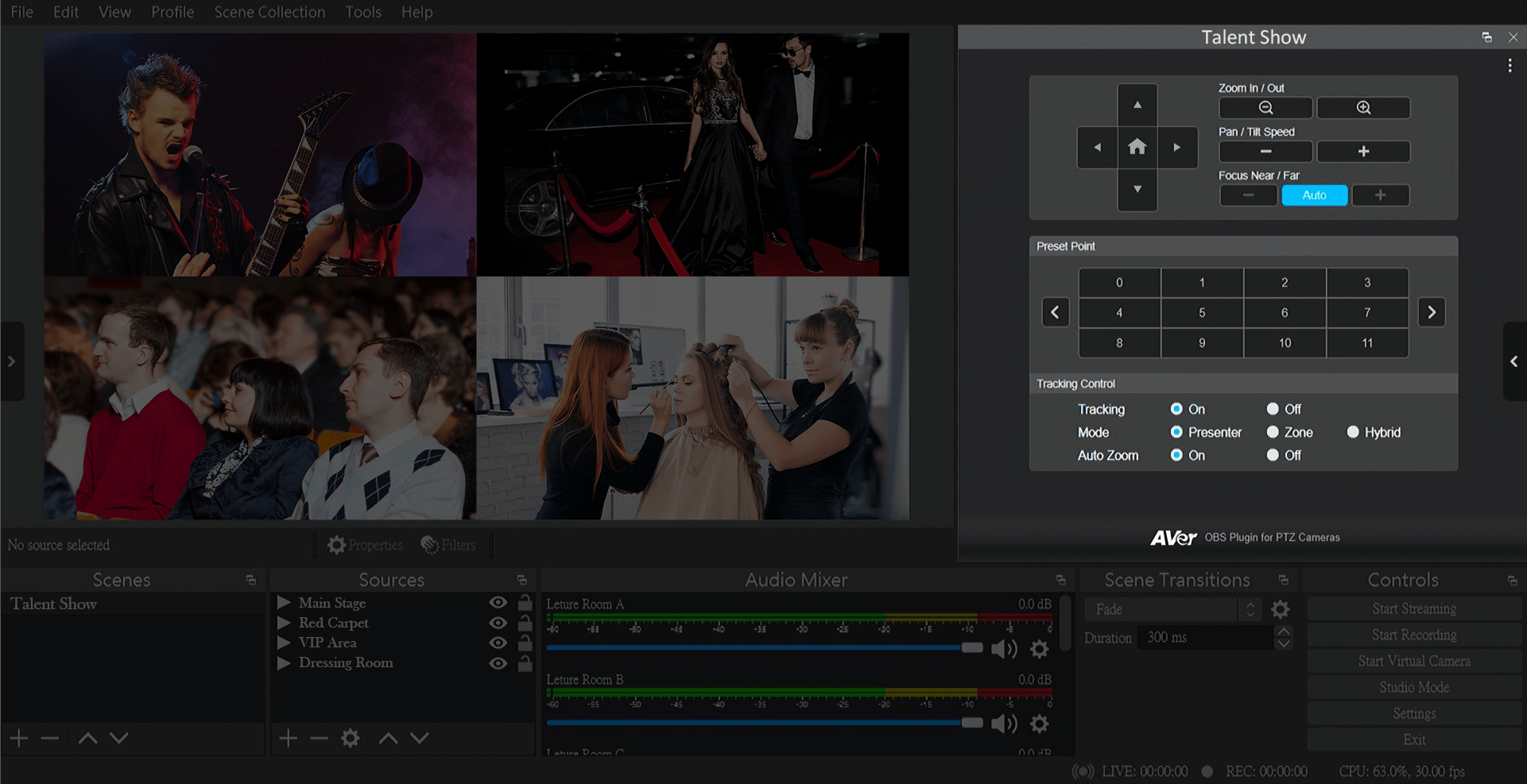 OBS Plugin for PTZ Cameras ValueAdded Software AVer Global
