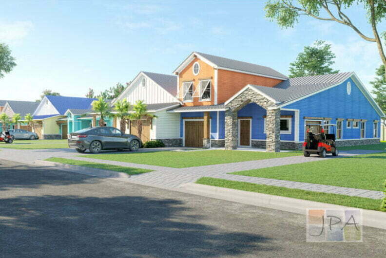 Custom Duplexes Rendering, Edgewater, FL JPA Flagler Beach Architects