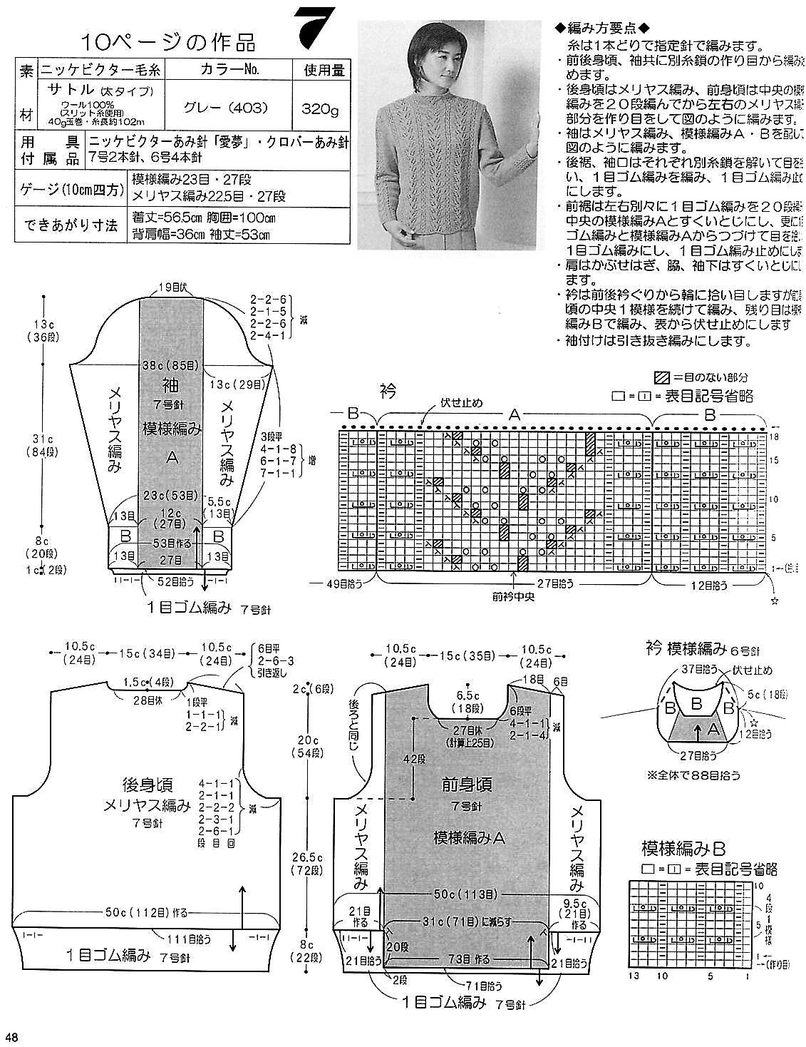 Light blue sweater knitting pattern JPCrochet