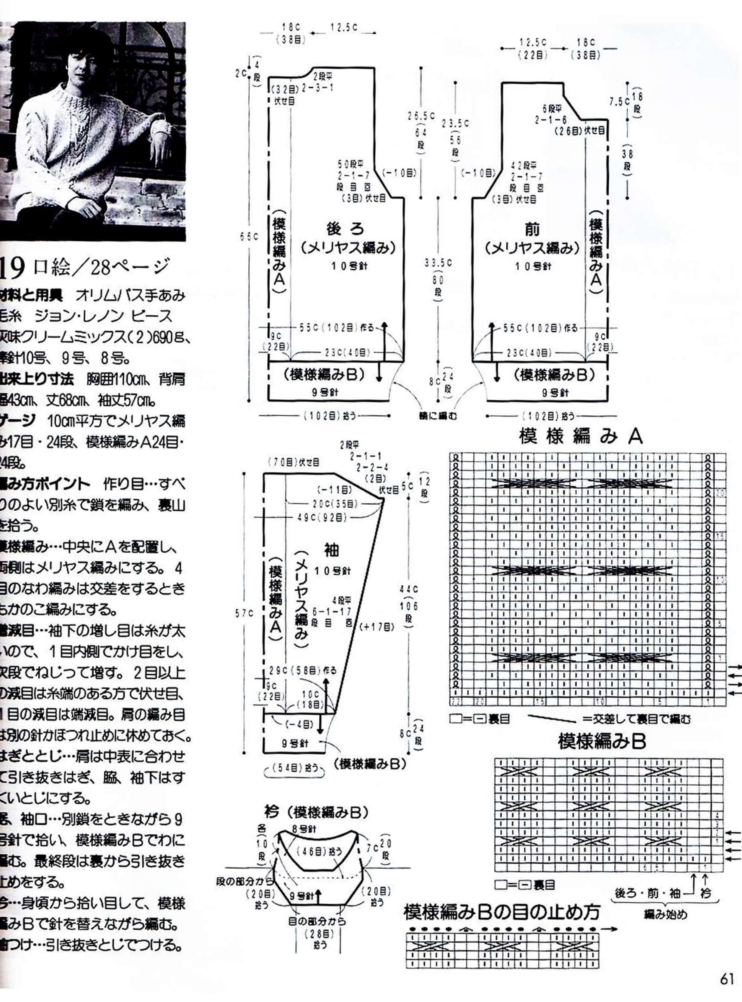 Men’s pullover free knitting pattern JPCrochet