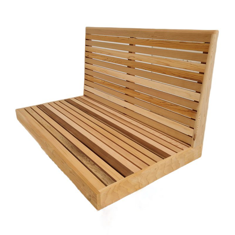 Cedar Floating Garden Bench/Seat with Backrest