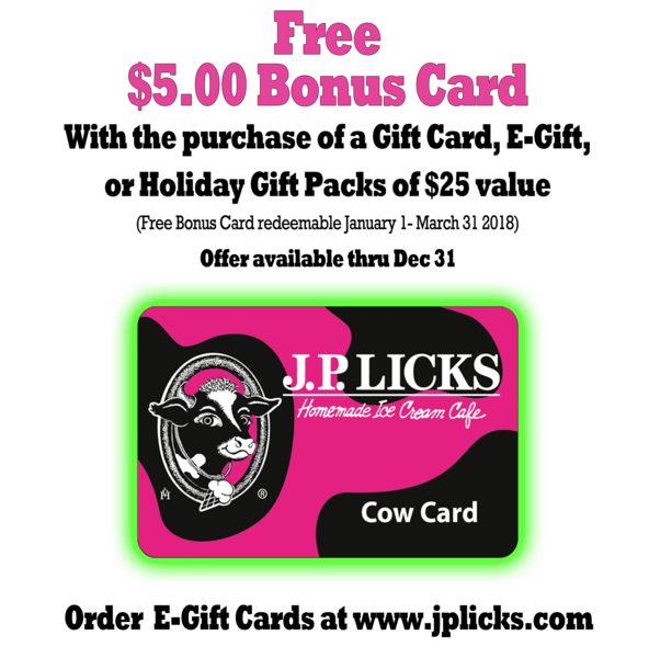 Gift Cards JP Licks rewards