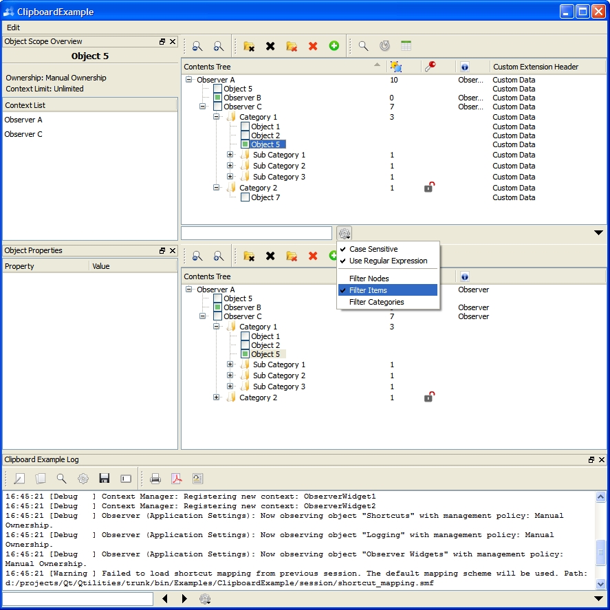Qtilities QtilitiesExamplesClipboard Namespace Reference