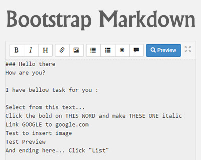 Bootstrap Markdown Editor Jquery Plugins