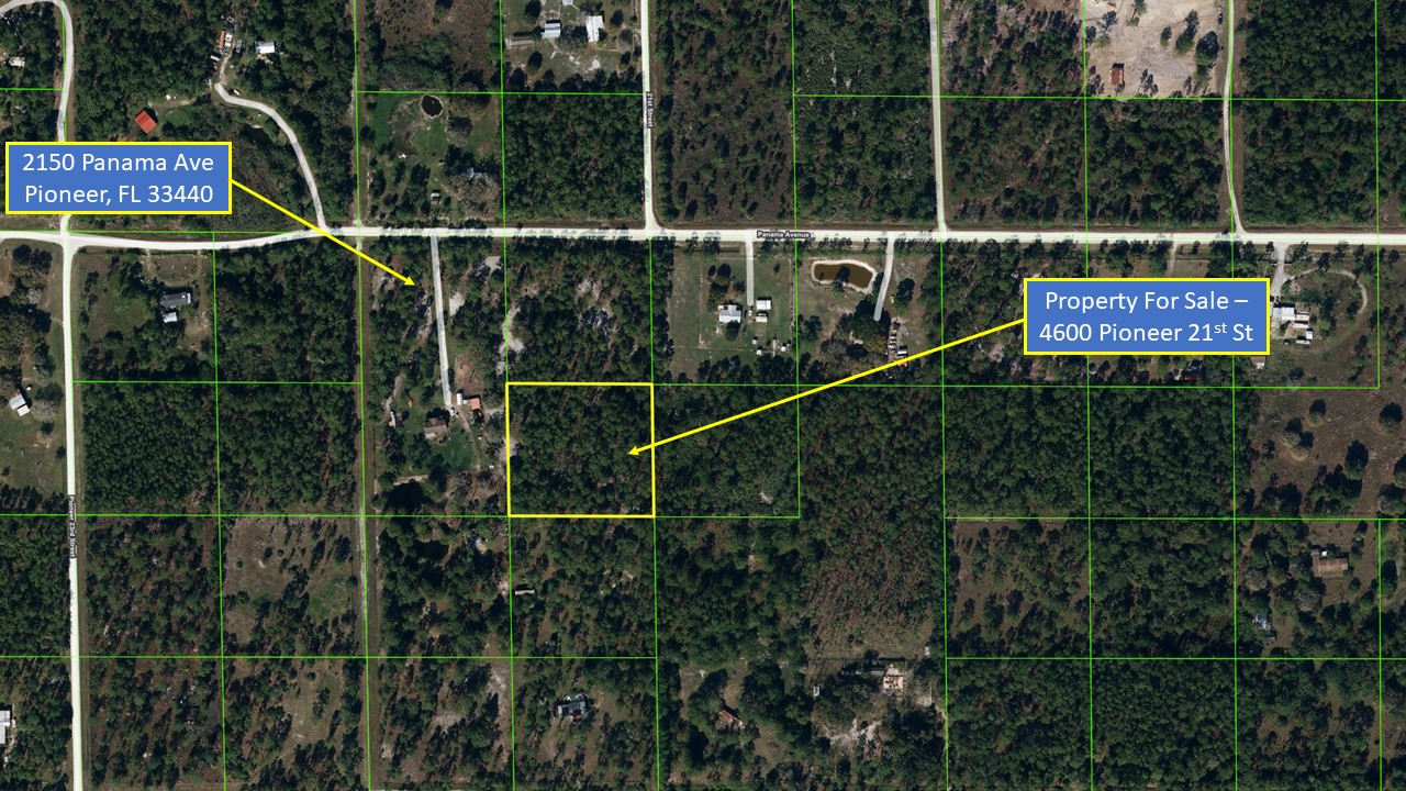 Pioneer, FL 2+ Acres, High & Dry, Best Price for Land in Pioneer