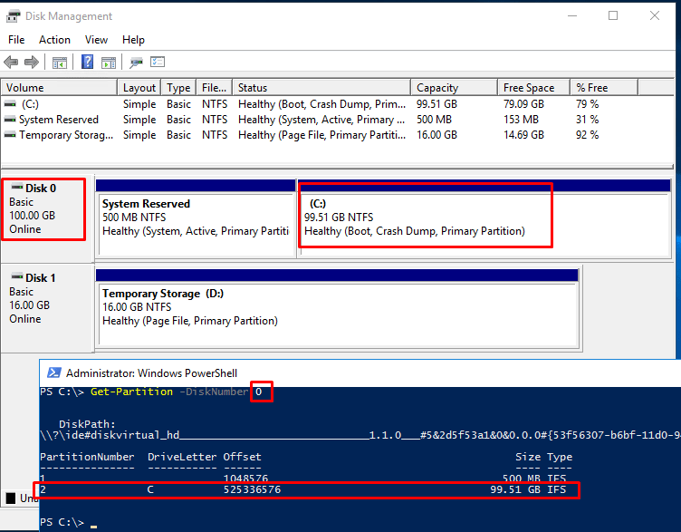 Shrink an Azure VMs OS Managed Disk using PowerShell.