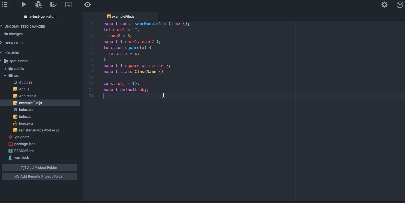 JS Test Gen · Generate unit test templates for your default/named exports.
