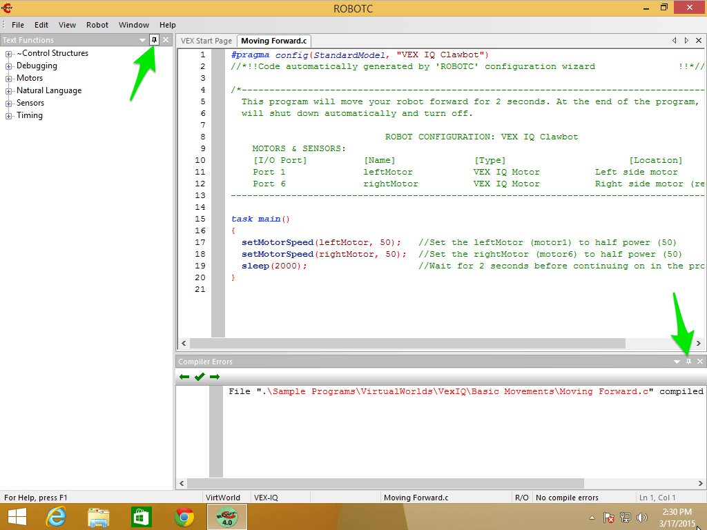 Robotc code caqweomg