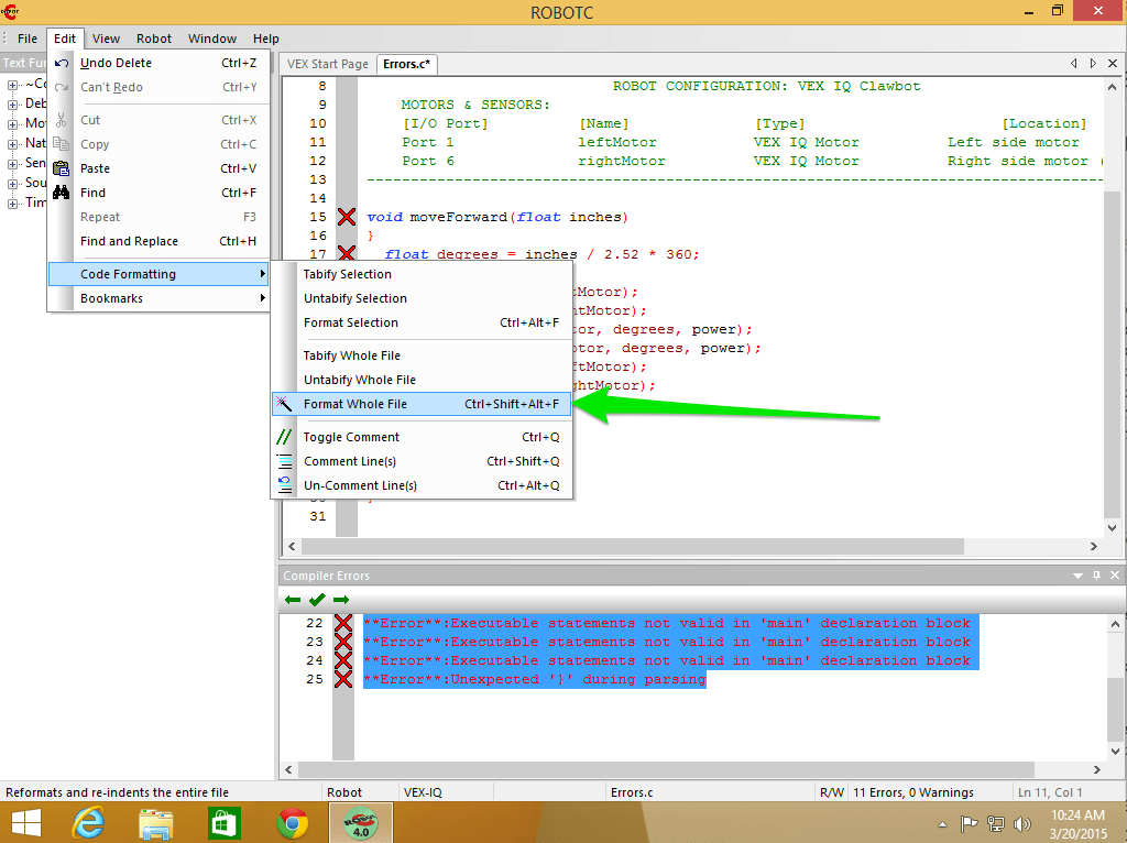 Help, I Have Errors VEX ROBOTC Tutorial