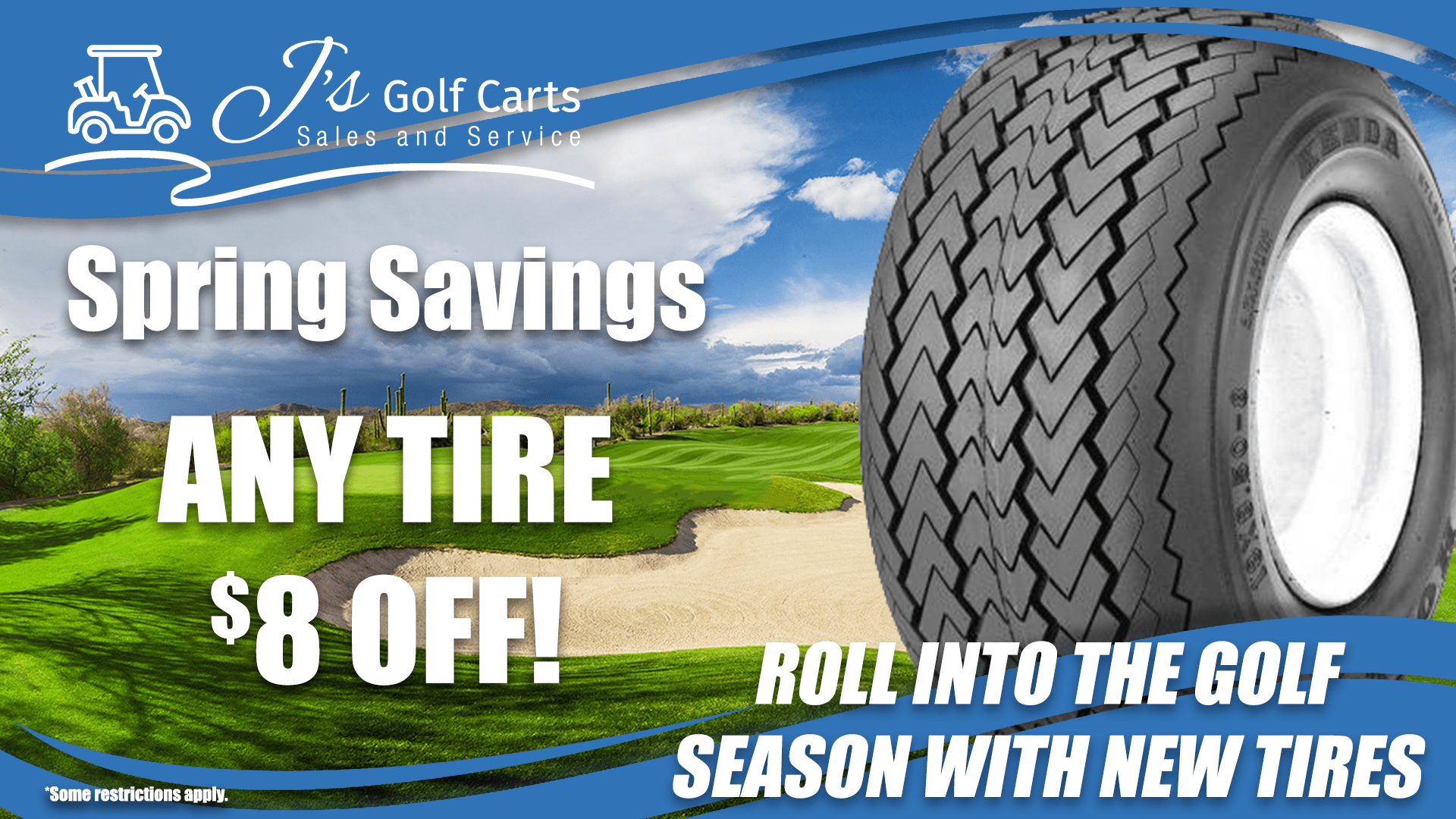 Tire Sale J's Golf Carts Holly Springs, NC, Golf Cart Sales & Repair