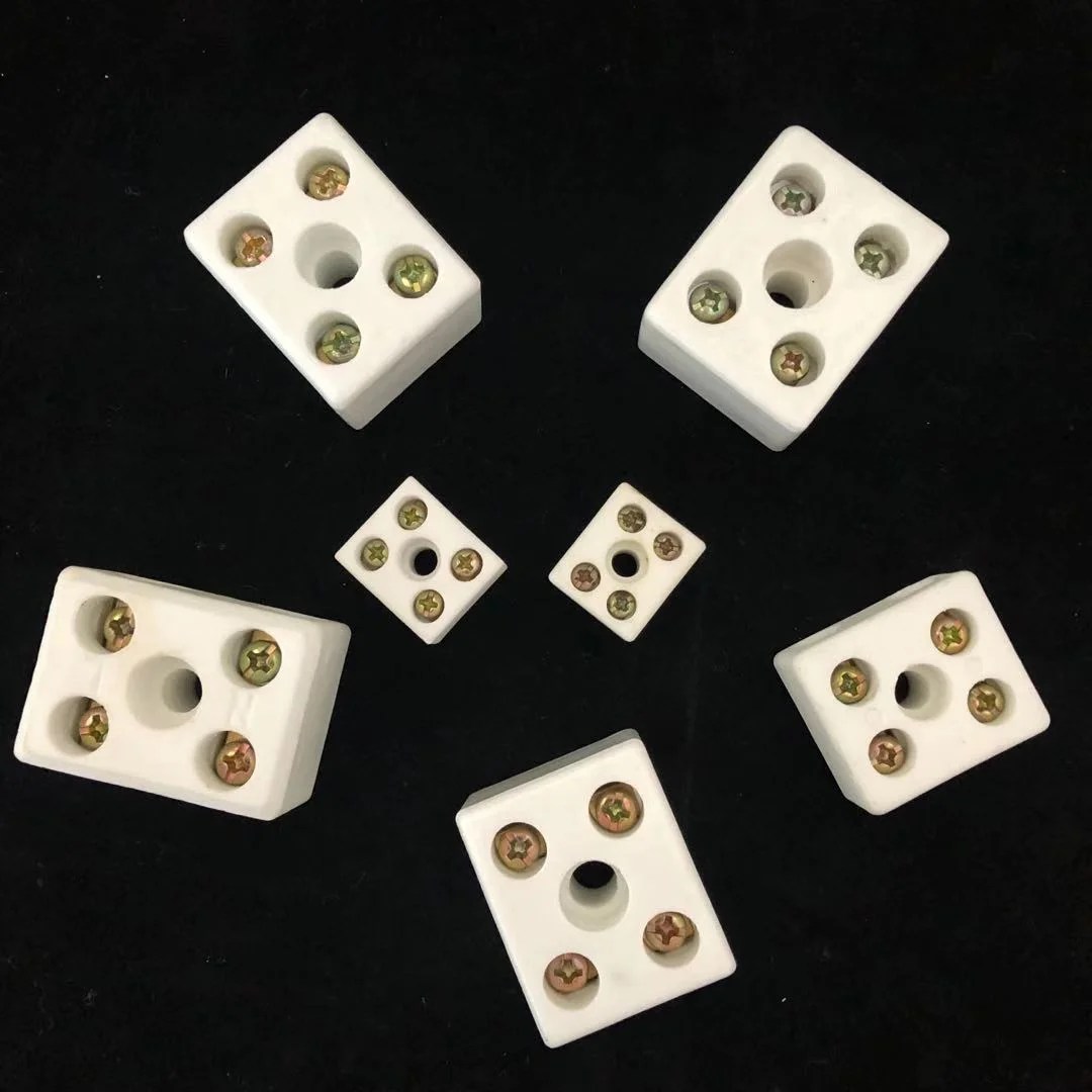 Steatite Ceramic Terminal Block 2 Pin 5 Holes High Temperature
