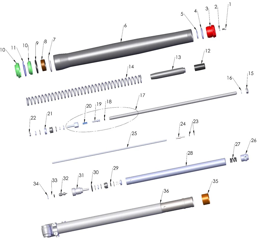 FORK LEG ASSEMBLY NONBRAKE SIDE 2025 CX50 Junior JS Performance MX