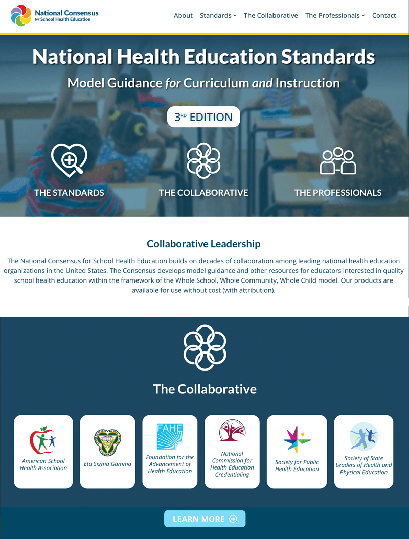 National Consensus for School Health Education JSG Graphic Design Studio