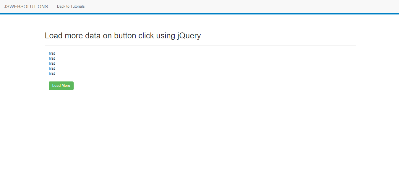 Load more data on button click using jQuery jQuery jswebsolutions.in