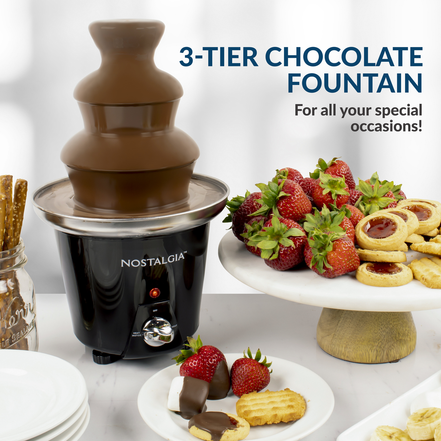 Nostalgia CFF965 3Tier 1.5Pound Chocolate Fondue Fountain