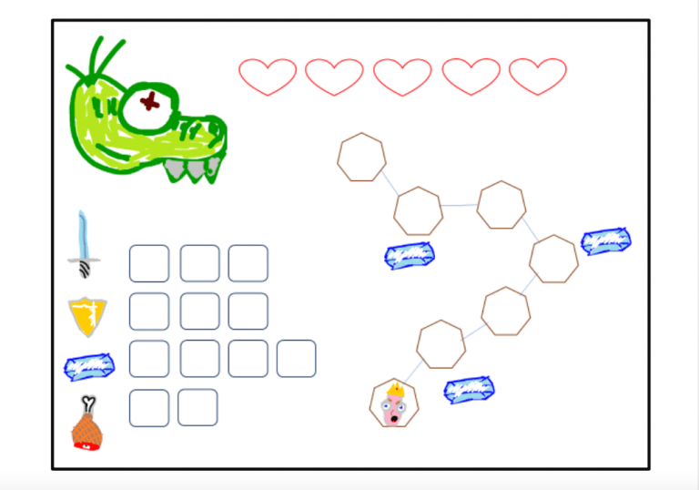 Print and Play Dragon Rescue Juegos Roll & Write
