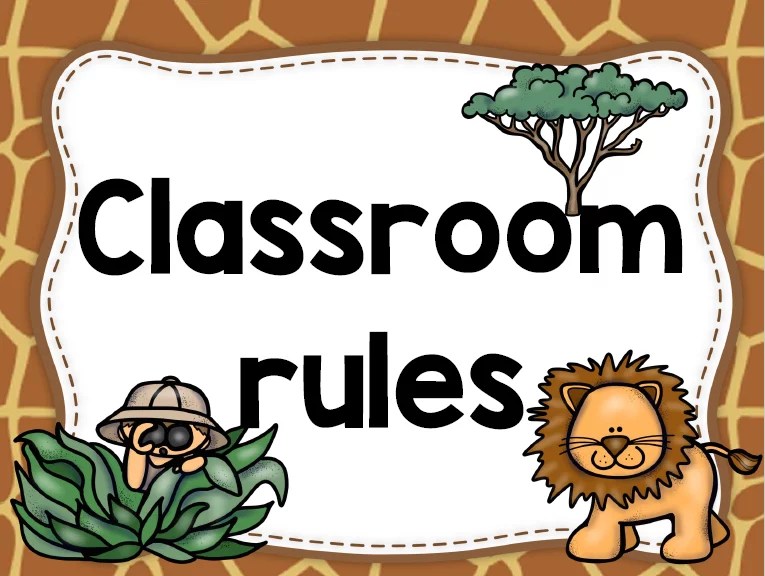 Safari Classroom rules Juffrou Met Hart
