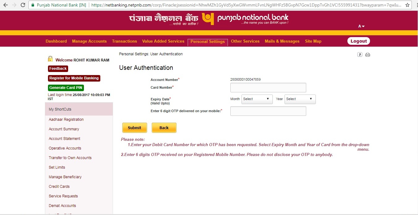 How to Generate PNB ATM Card PIN Online? Set PIN Online