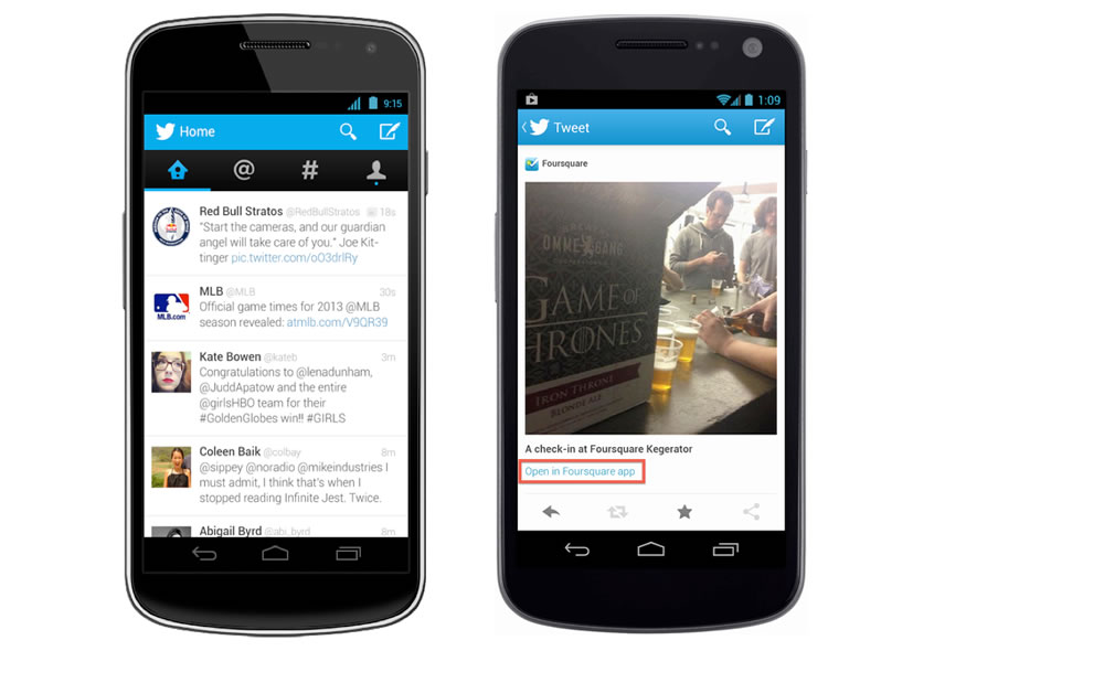 TwitterのAndroidアプリがv4.0にアップデート、アプリUIがHoloテーマを採用したものに刷新、ス