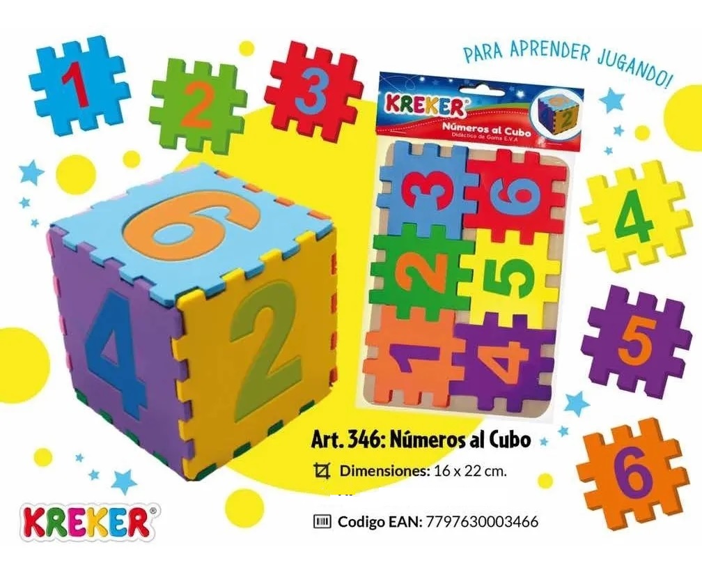 Cubo Números De Goma Eva Dado Encastrable Kreker Juguetería Magic