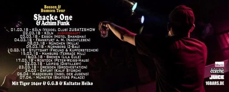 Shacke One geht auf »Bossen & Bumsen«Tour // Live