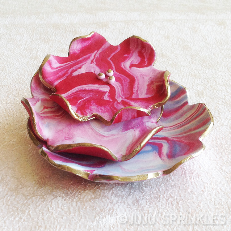 Marbled Clay Sp'RING' Flower Dish Juju Sprinkles