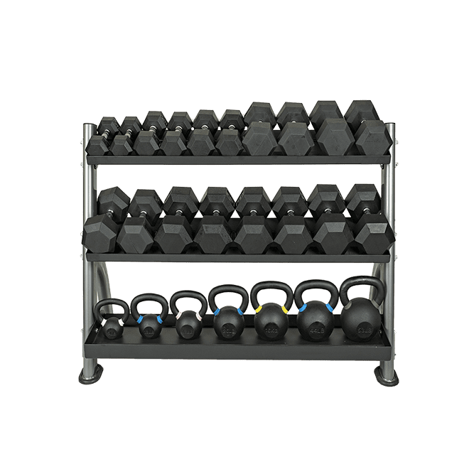 3 Tier Dumbbell/Kettlebell Rack Flat Tray Juke Gyms