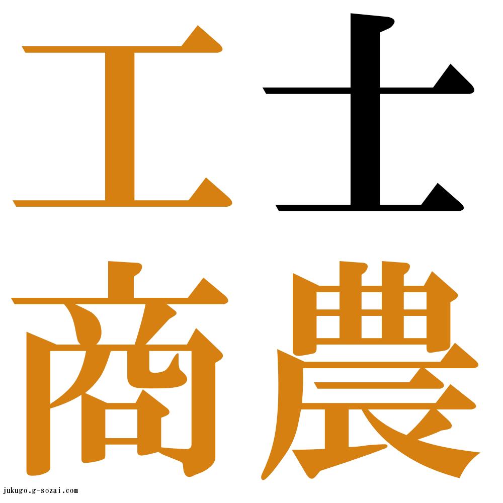 『士農工商（しのうこうしょう）』 四字熟語壁紙/画像：ジーソザイズ
