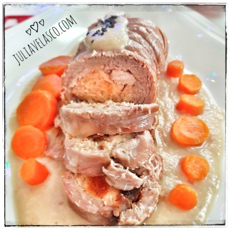 Redondo de pavo relleno con salsa de manzana y castañas Julia Velasco
