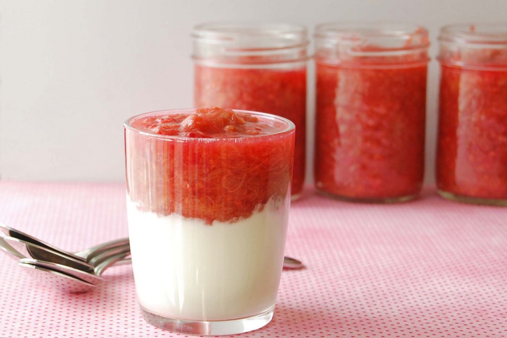 Compote rhubarbe et framboises Julie Aubé
