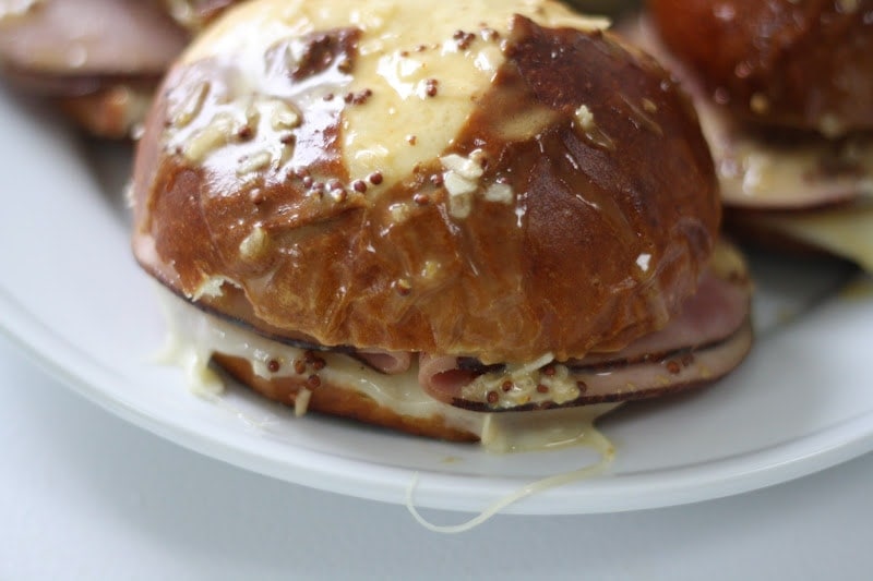 Ham & Havarti Melts on Pretzel Bread Julie Blanner