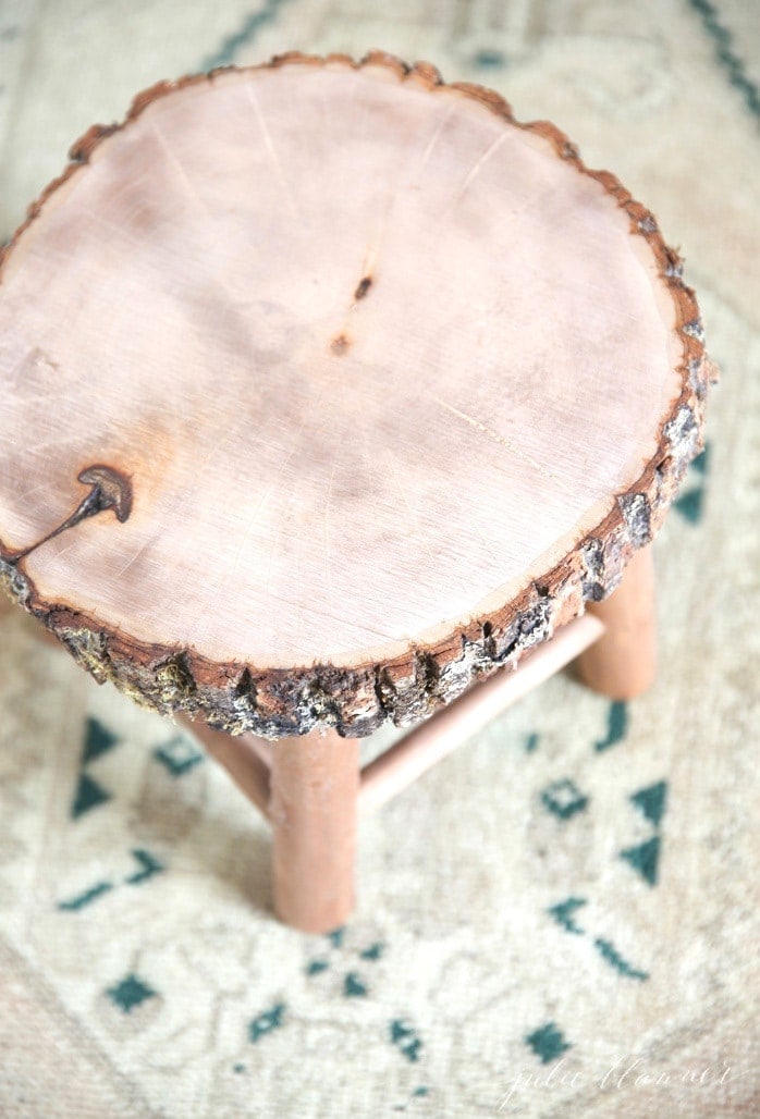 DIY Rustic Wood Bathroom Stool