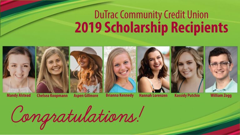 DuTrac Community Credit Union Names 2019 DuTrac Scholarship Recipients