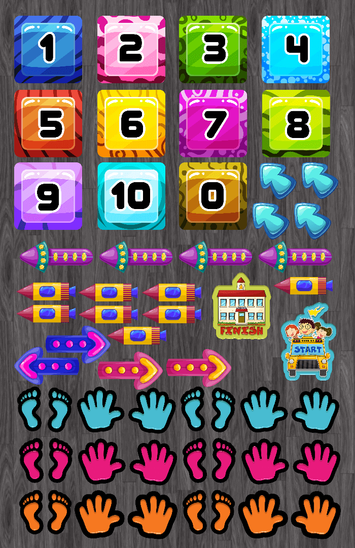 Removable Sensory Floor Decal Set HOPPIN FUN Jump2Math