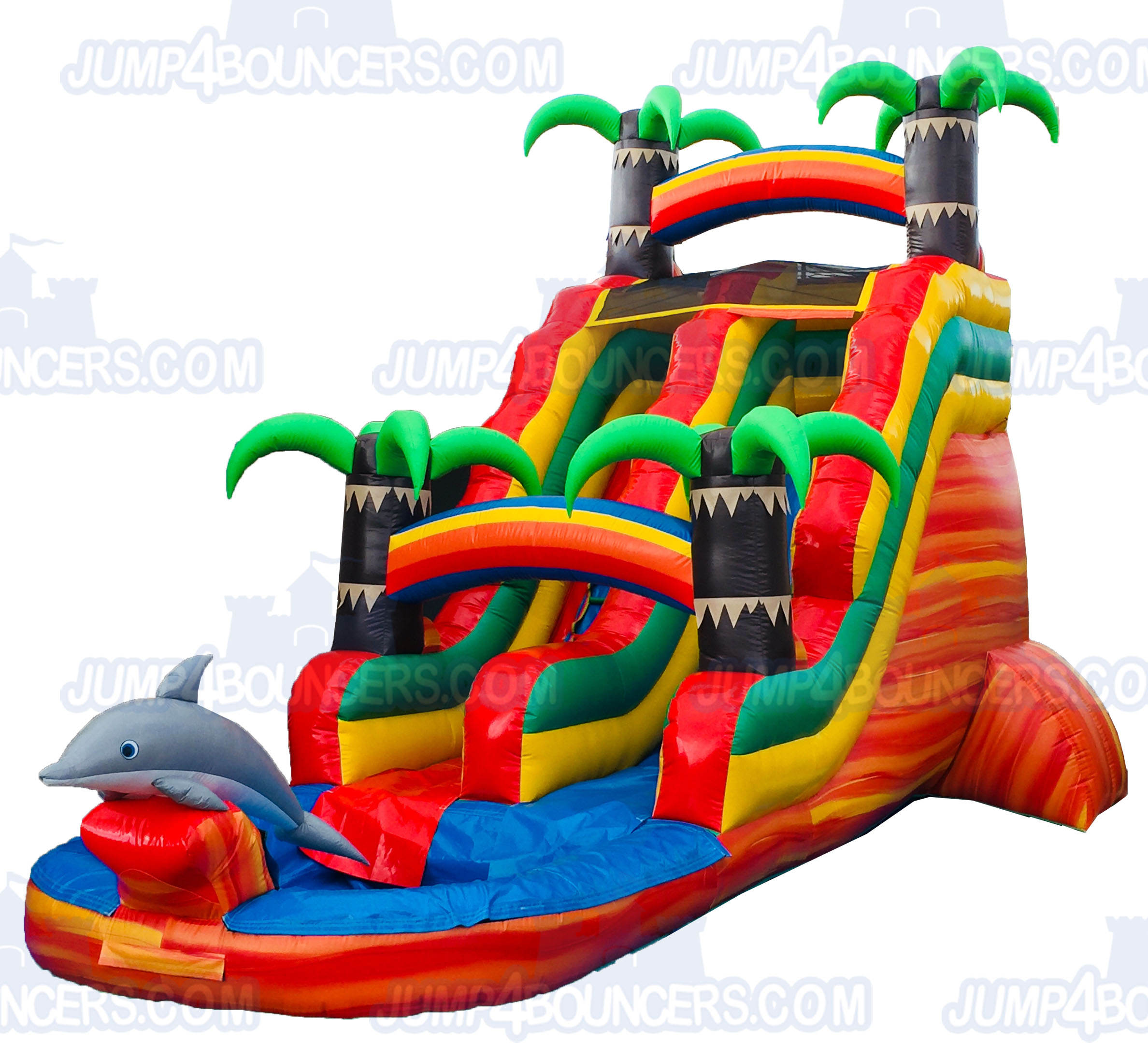 WS3227 Dolphin single lane Waterslide Jumpers for sale in Los Angeles