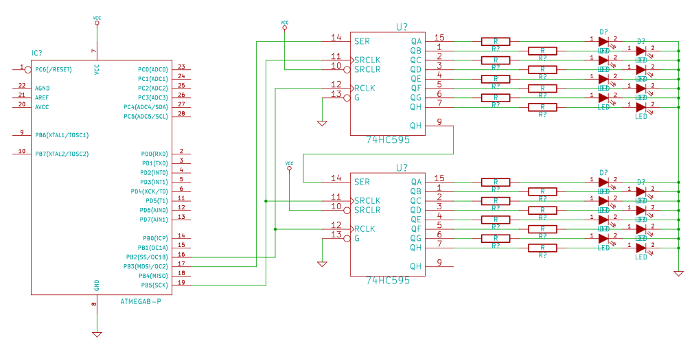 How to drive 595 shift registers with AVR hardware SPI Jumptuck