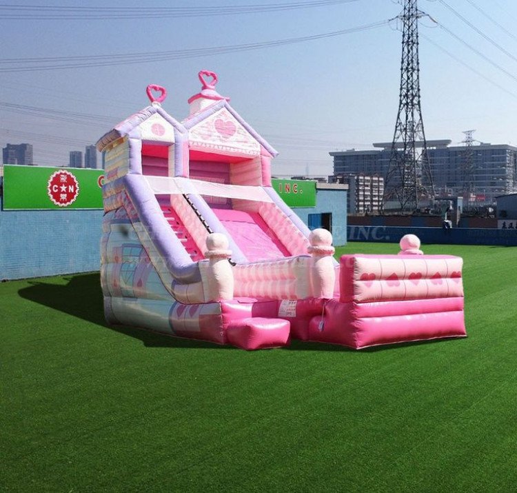 40 Pink Royal Castle XL Waterslide Wet/Dry Jumpy Party DFW Rentals