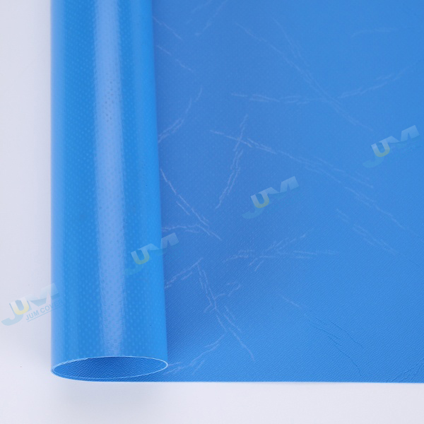 PVC coated tarpaulin blue cape embossing jumtarps