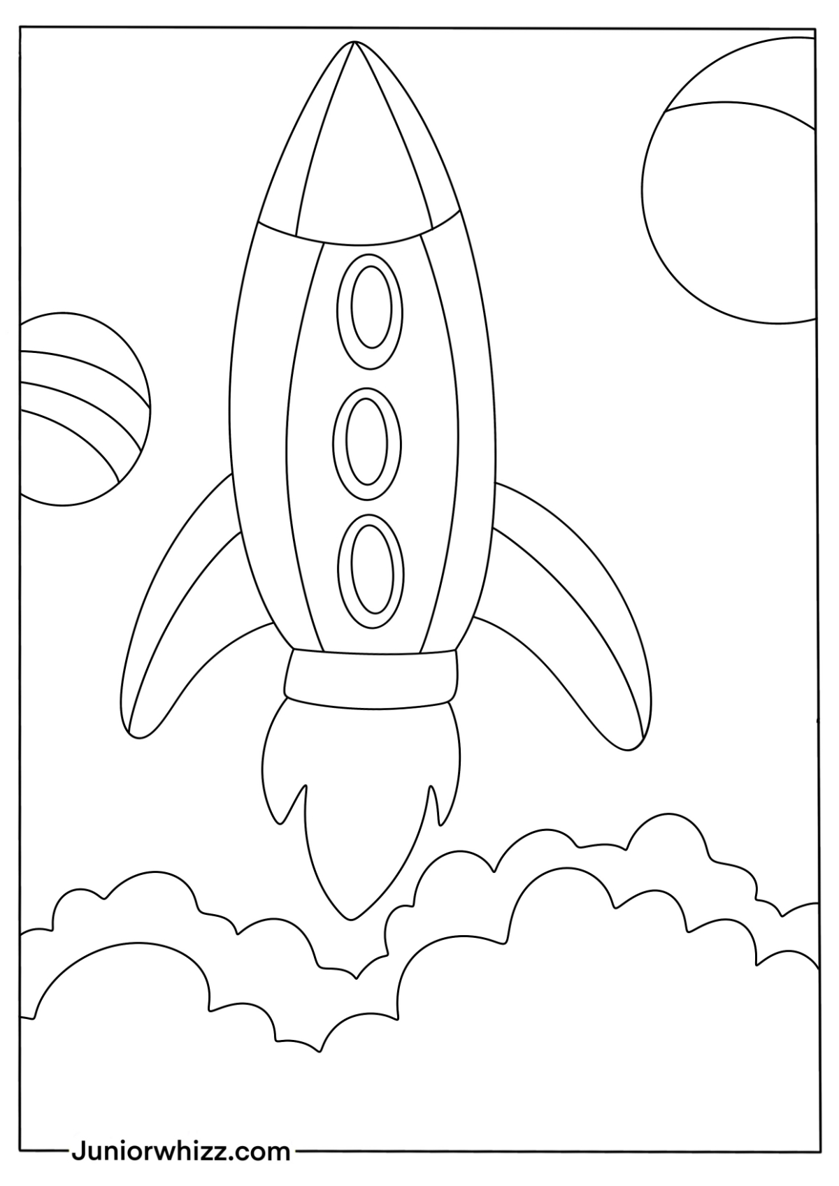 15 Rocketship Coloring Pages for Kids (Printable PDFs)