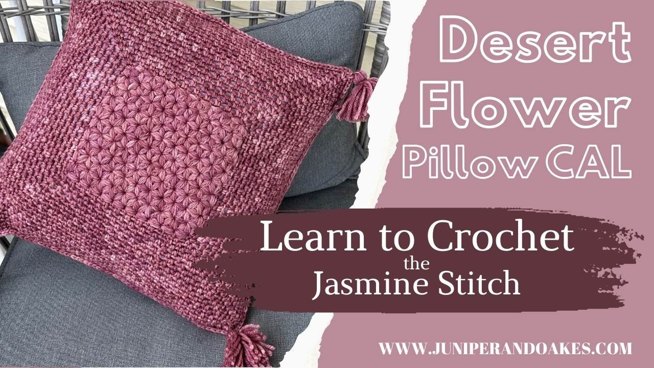 Jasmine Stitch Pillow Free Crochet Pattern Desert Flower Pillow CAL